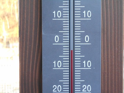 今朝の気温　－２℃