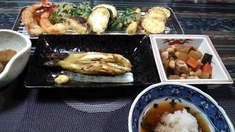 天ぷらの夕食