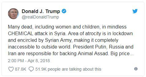 米　トランプ　シリアに関するTweet